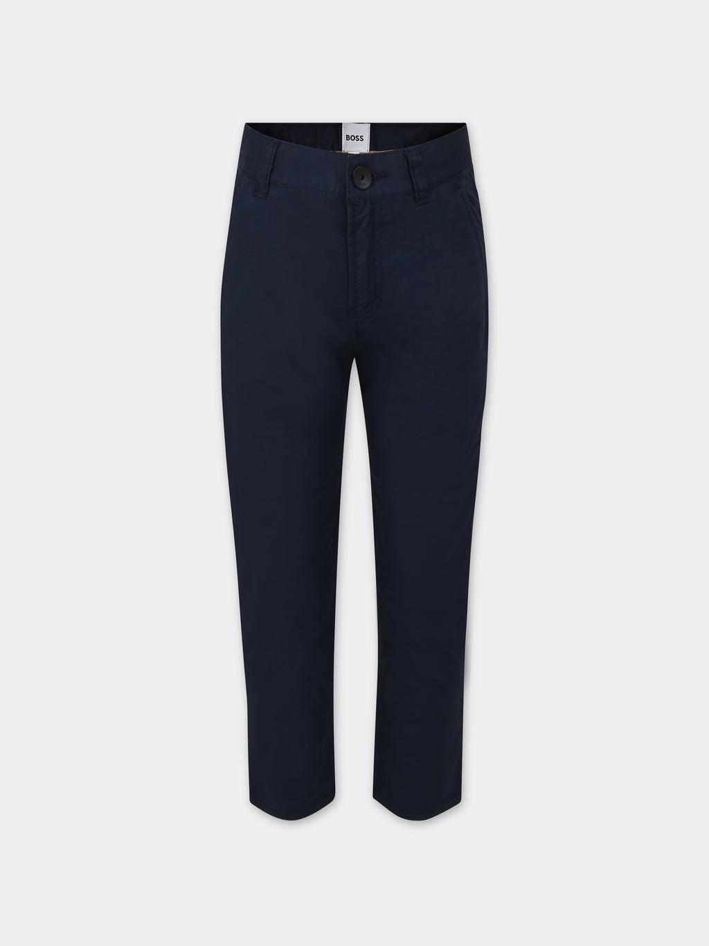 Blue trousers for boy with logo detail